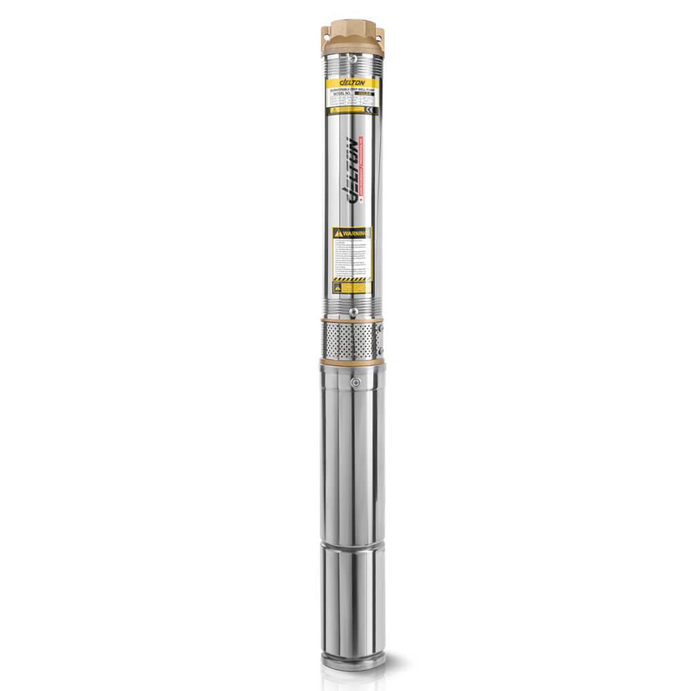 ปั๊มบาดาล บ่อ 3 นิ้ว DELTON รุ่น 3SDL2-8 ขนาดท่อ 1-1/4 นิ้ว 550 วัตต์ 8 ใบพัด
